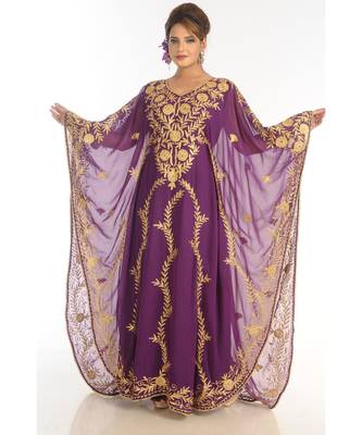 Eleagnt Modern Arabic Kaftan Dress For Women Wedding Gown 1
