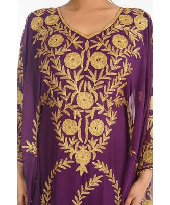 Eleagnt Modern Arabic Kaftan Dress For Women Wedding Gown 2
