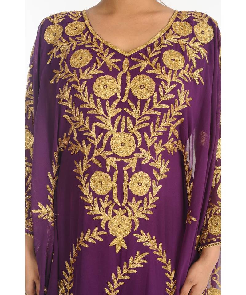 Eleagnt Modern Arabic Kaftan Dress For Women Wedding Gown