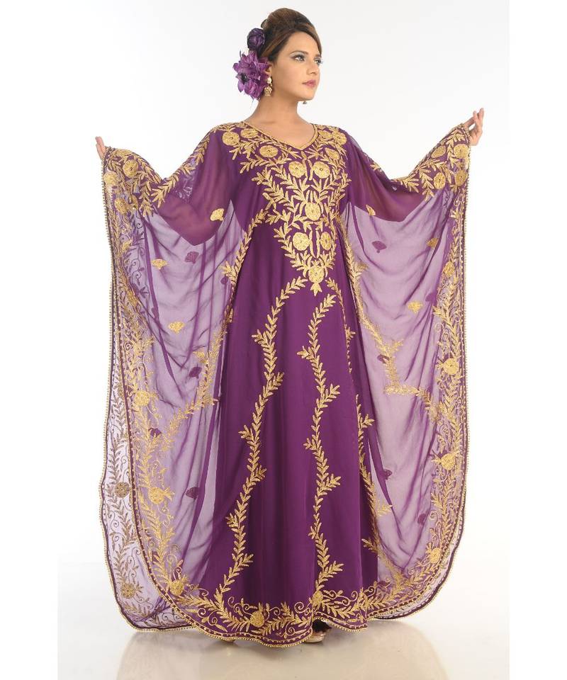 Eleagnt Modern Arabic Kaftan Dress For Women Wedding Gown