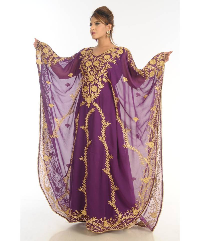 Eleagnt Modern Arabic Kaftan Dress For Women Wedding Gown