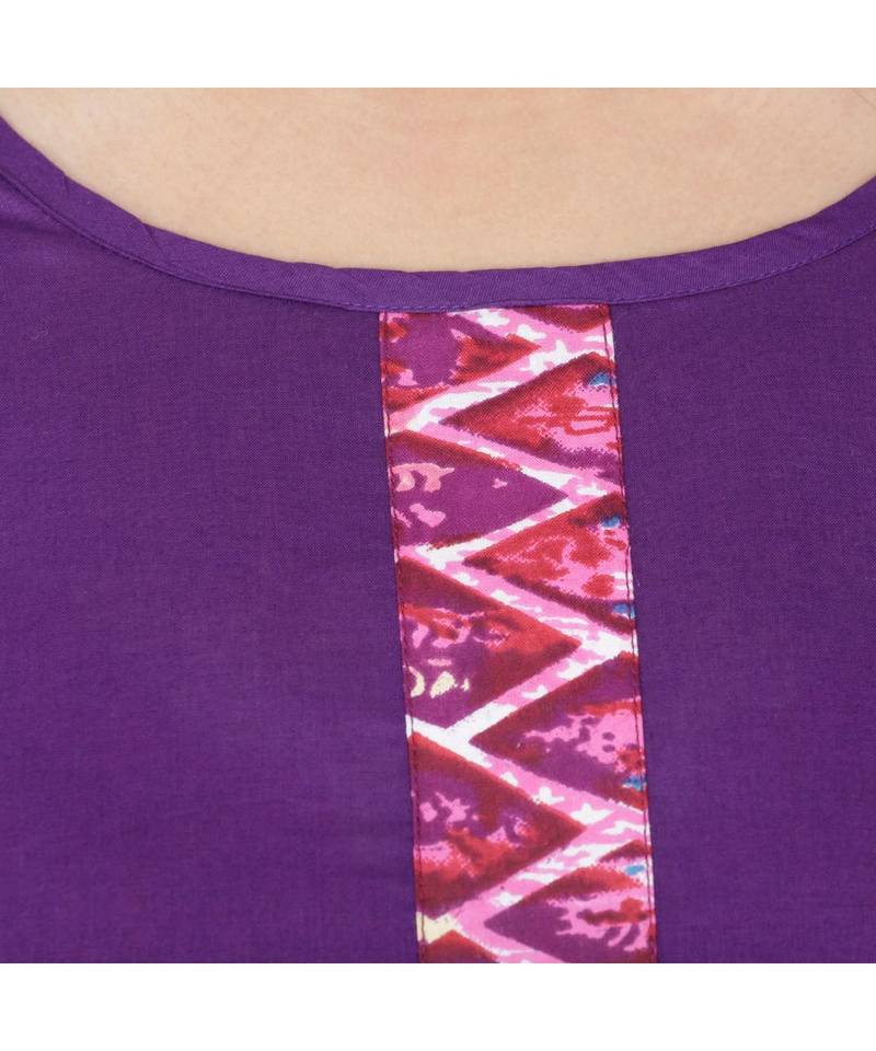 purple printed cotton kurti