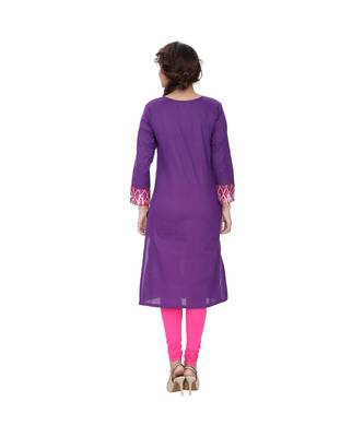 purple printed cotton kurti 4