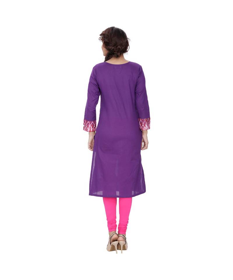 purple printed cotton kurti