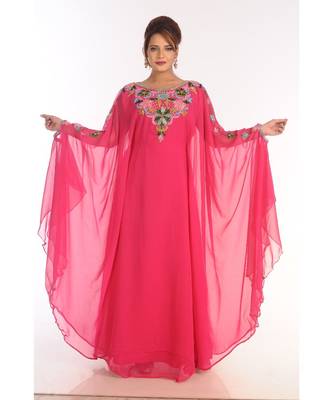 Royal Moroccan Beautiful Zari Work Jilbab Jalabiya Kaftan Dress 1