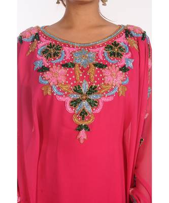 Royal Moroccan Beautiful Zari Work Jilbab Jalabiya Kaftan Dress 2