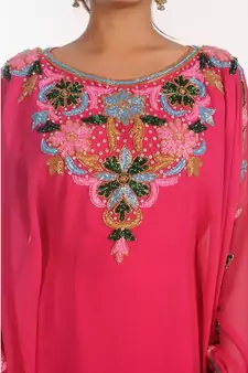 Royal Moroccan Beautiful Zari Work Jilbab Jalabiya Kaftan Dress