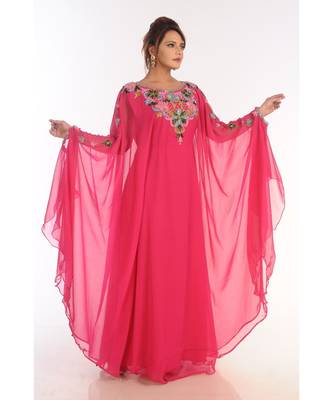 Royal Moroccan Beautiful Zari Work Jilbab Jalabiya Kaftan Dress 3