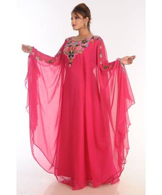 Royal Moroccan Beautiful Zari Work Jilbab Jalabiya Kaftan Dress 4
