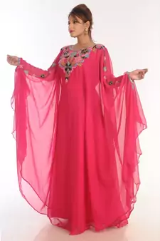 Royal Moroccan Beautiful Zari Work Jilbab Jalabiya Kaftan Dress