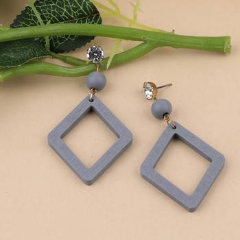 Antique Diamond  Wooden Dangler Earrings Perfect And Different Look For Women Girl. 1