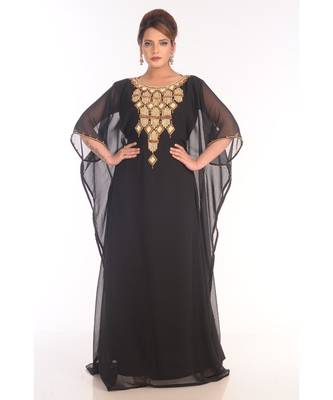 Royal Moroccan Beautiful Zari Work Jilbab Jalabiya Kaftan Dress 1
