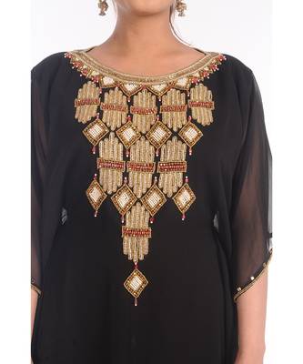 Royal Moroccan Beautiful Zari Work Jilbab Jalabiya Kaftan Dress 2