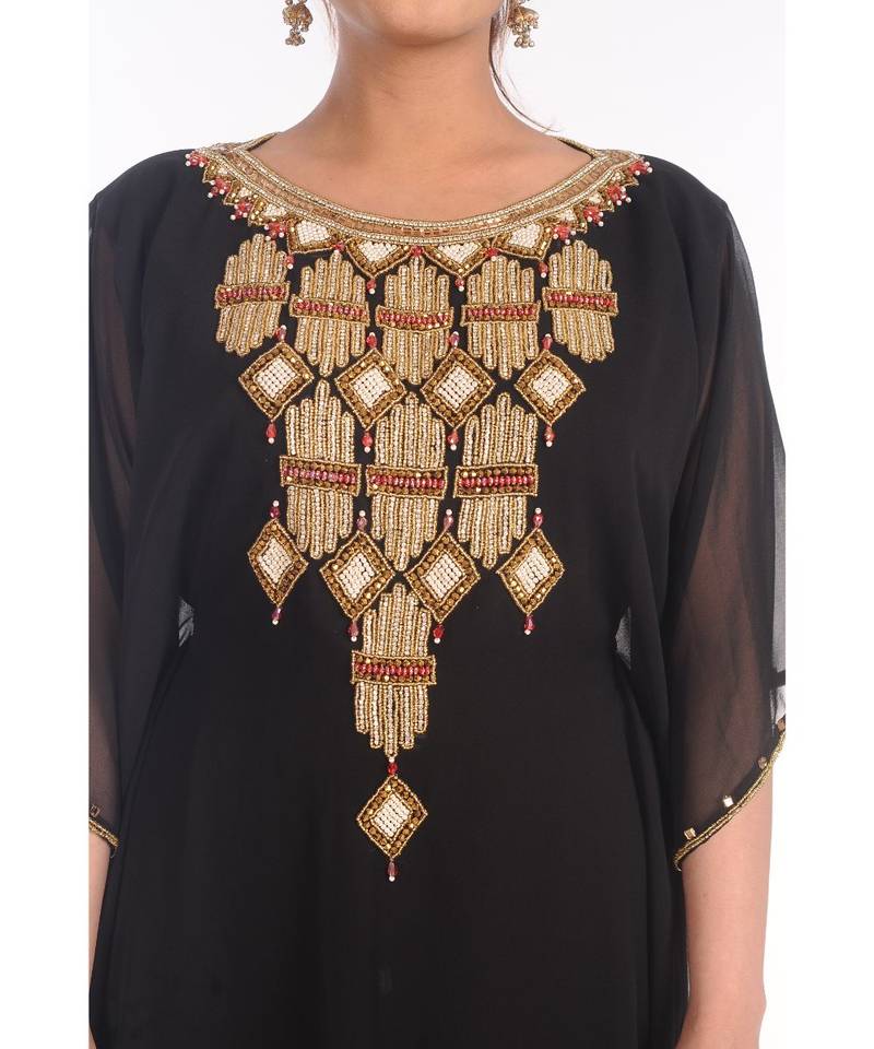 Royal Moroccan Dubai Beautiful Zari Work Jilbab Jalabiya Kaftan Dress