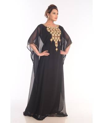 Royal Moroccan Beautiful Zari Work Jilbab Jalabiya Kaftan Dress 3