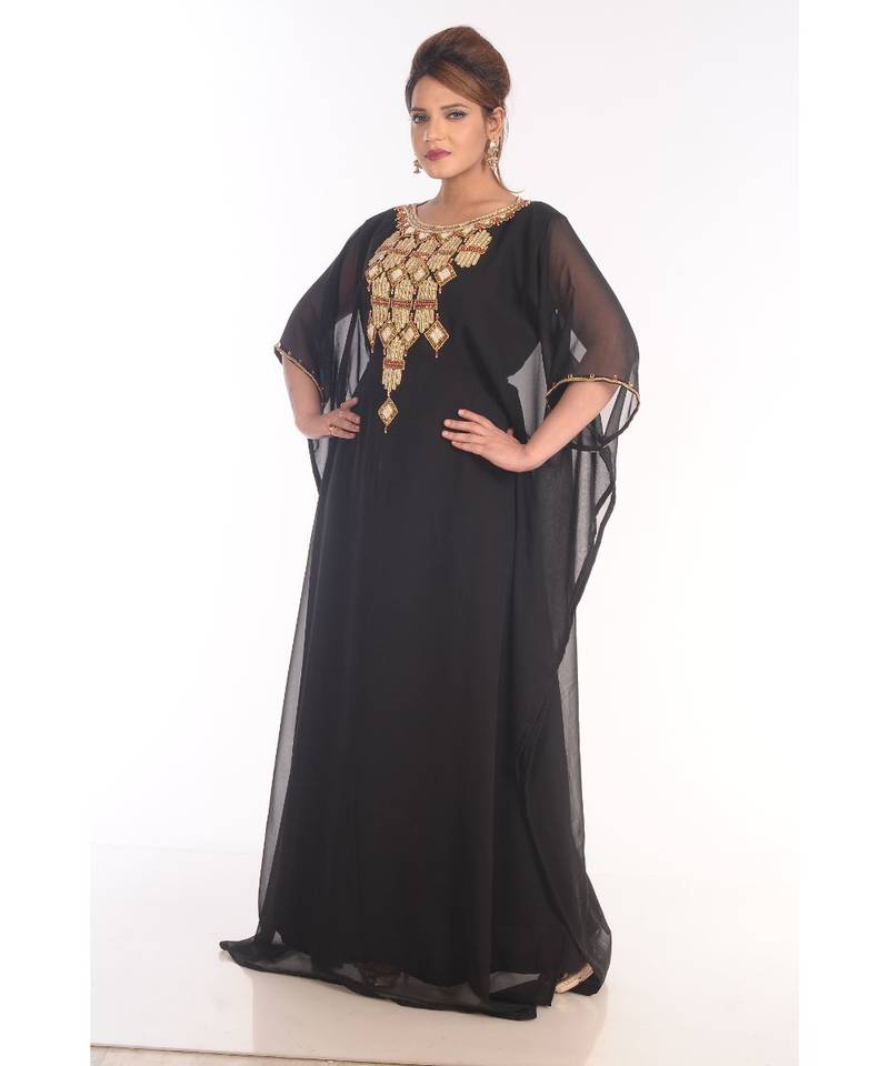 Royal Moroccan Dubai Beautiful Zari Work Jilbab Jalabiya Kaftan Dress