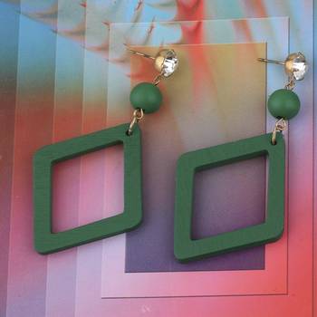 Handmade Stylish Diamond Wooden Light Weight Earrings For Girls And Women. 1