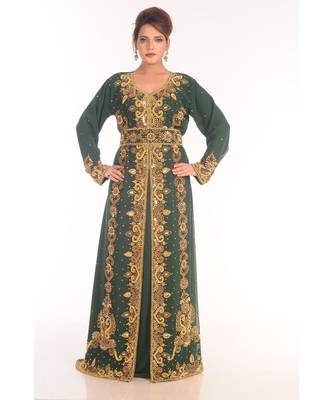 Eleagnt Modern Arabic Kaftan Dress For Women Wedding Gown 1
