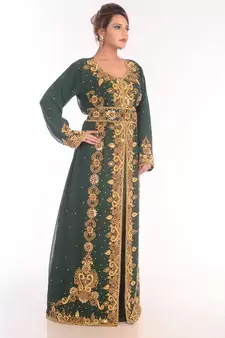 Eleagnt Modern Arabic Kaftan Dress For Women Wedding Gown