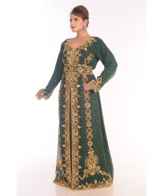 Eleagnt Modern Arabic Kaftan Dress For Women Wedding Gown 4