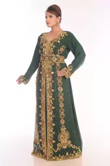Eleagnt Modern Arabic Kaftan Dress For Women Wedding Gown