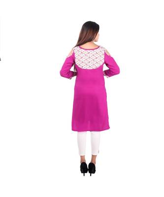purple printed rayon kurti 4