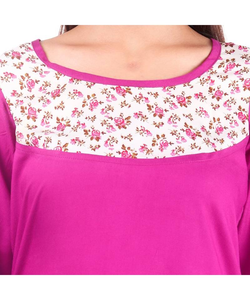 purple printed rayon kurti