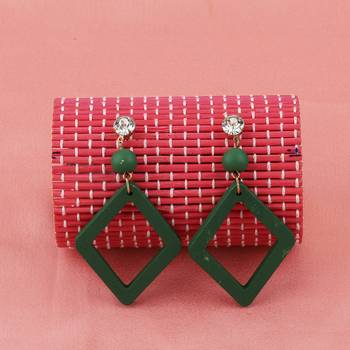 Handmade Stylish Diamond Wooden Light Weight Earrings For Girls And Women. 3