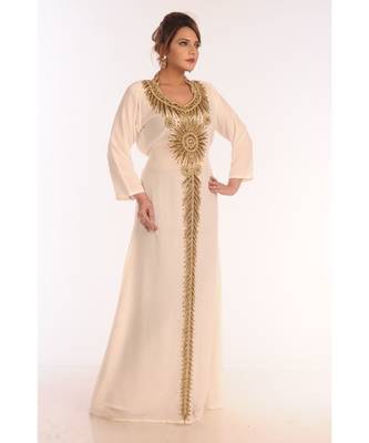 Royal Moroccan Dubai Beautiful Zari Work Jilbab Jalabiya Kaftan Dress 4
