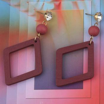 Antique Natural Diamond Wooden Dangler Earrings For Girls And Women. 1