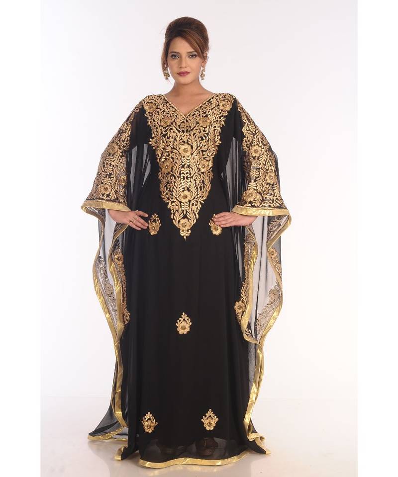 Eleagnt Modern Arabic Kaftan Dress For Women Wedding Gown