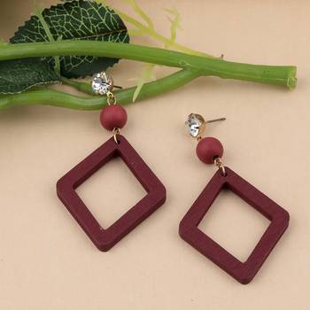 Antique Natural Diamond Wooden Dangler Earrings For Girls And Women. 2