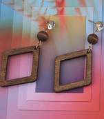 Party Wear Natural  Diamond  Wooden Earring For Perfect And Different Look For Women