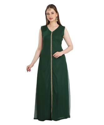 Green Georgette Embroidered Zari Work Islamic Kaftan 1