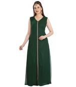 Green Georgette Embroidered Zari Work Islamic Kaftan