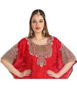 Red Georgette Embroidered Zari Work Islamic Kaftan