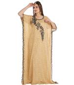 Beige Georgette Embroidered Zari Work Islamic Kaftan