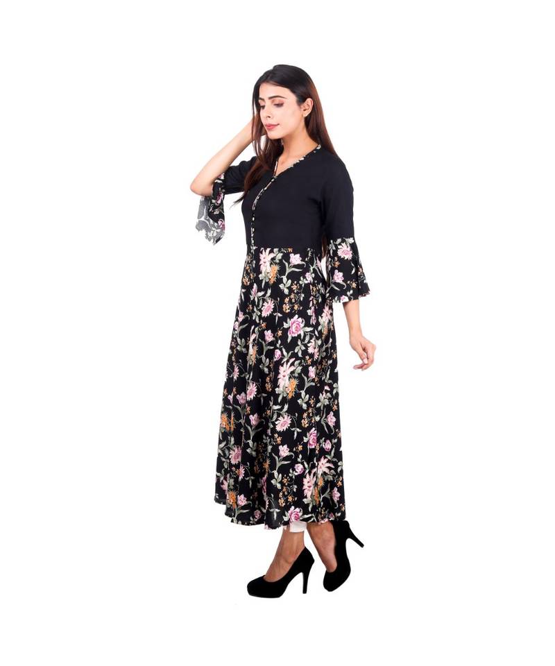 multicolor printed rayon kurti