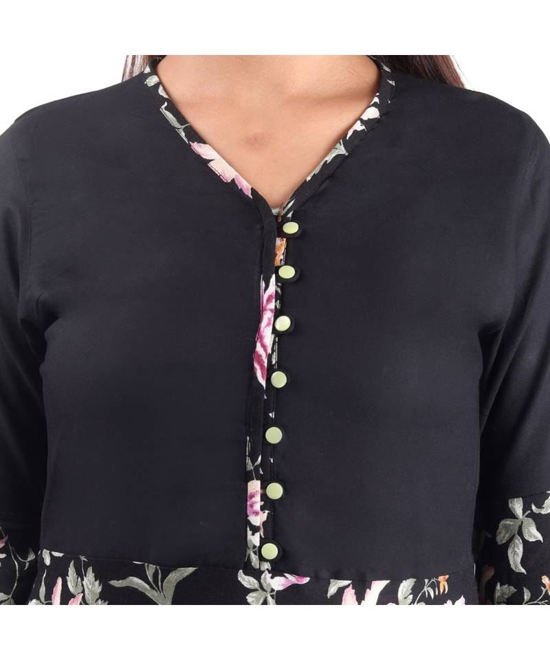 multicolor printed rayon kurti