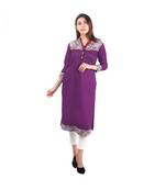 purple printed rayon kurti