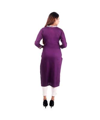 purple printed rayon kurti 4
