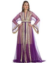 Beige Georgette Embroidered Zari Work Islamic Kaftan