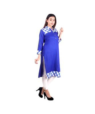 blue printed rayon kurti 2