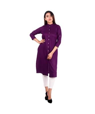 purple printed rayon kurti 1
