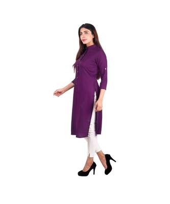 purple printed rayon kurti 3