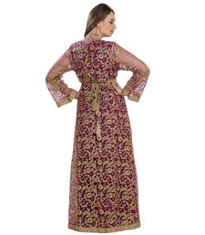 Maroon Georgette Embroidered Zari Work Islamic Kaftan