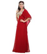 Red Georgette Embroidered Zari Work Islamic Kaftan
