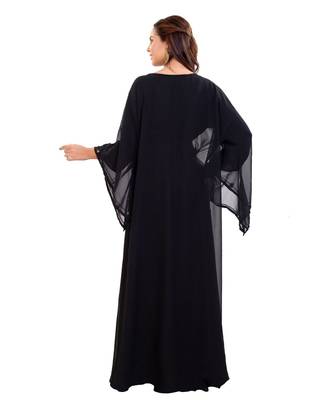 Black  Georgette Embroidered Zari Work Islamic Kaftan 2