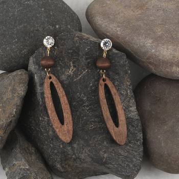 Designer  Wooden Light Weight Dangler Wooden Earrings For Girls And Women 4