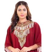 Red Georgette Embroidered Zari Work Islamic Kaftan